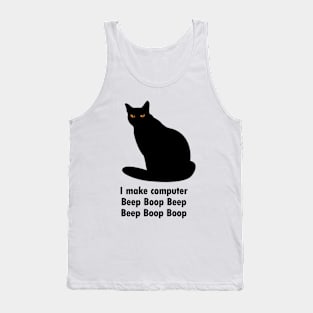 Don`t Worry I`m from Tech Support Cat Funny IT Developer Programming Nerdy Humor Coder Slogans Tank Top